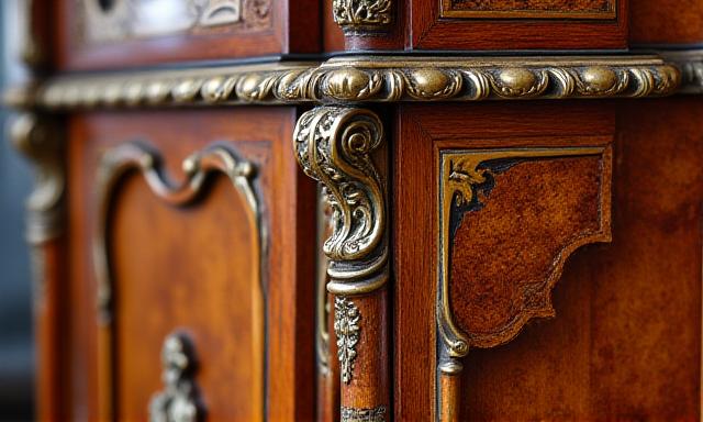 Sorgfältig restaurierter antiker Barockschrank mit Intarsien